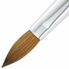 Picture of PANA 100% Pure Kolinsky Hair Bristles Acrylic Nail Brush Oval Crimped Shaped Mahogany Wood Handle Professional Salon Quality (Size 8, Mahogany)