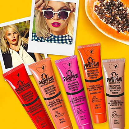 Picture of Dr. PAWPAW Multi-Purpose Balm | No Fragrance Balm, For Lips, Skin, Hair, Cuticles, Nails, and Beauty Finishing | 25 ml (Hot Pink, 1 Pack)