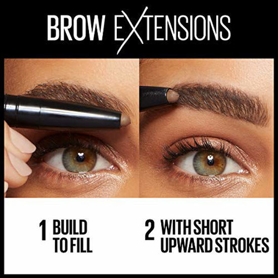 Picture of Maybelline New York Brow Extensions Eyebrow fiber Pomade Crayon, Fiber Stickeyebrow Makeup, Soft Matte Finish, 260 DEEP BROWN, 0.014 Ounce