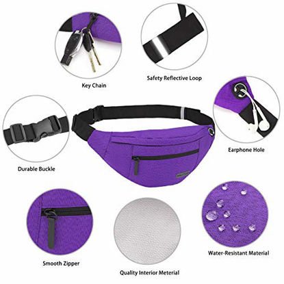 Picture of MAXTOP Large Fanny Pack with 4-Zipper Pockets,Gifts for Enjoy Sports Festival Workout Traveling Running Casual Hands-Free Wallets Waist Pack Crossbody Phone Bag Carrying All Phones