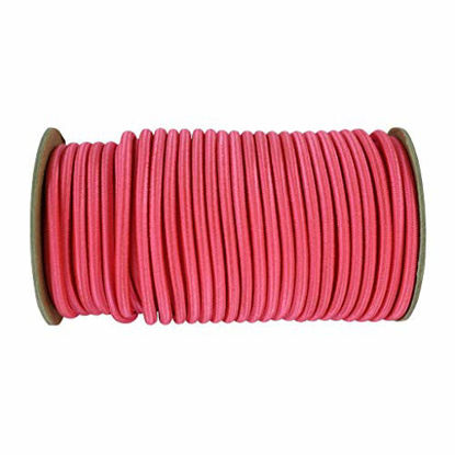 Picture of SGT KNOTS Marine Grade Shock Cord - 100% Stretch, Dacron Polyester Bungee for DIY Projects, Tie Downs, Commercial Uses (3/16" x 10ft, Pink)