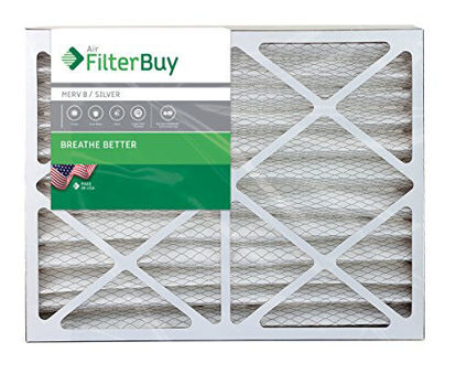 Picture of FilterBuy 13x21.5x4 MERV 8 Pleated AC Furnace Air Filter, (Pack of 2 Filters), 13x21.5x4 - Silver