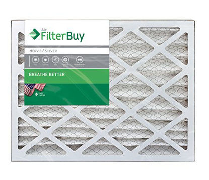 Picture of FilterBuy 14x20x2 MERV 8 Pleated AC Furnace Air Filter, (Pack of 2 Filters), 14x20x2 - Silver