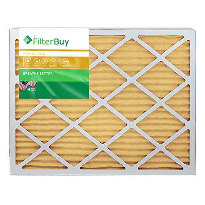 Picture of FilterBuy 27x27x1 MERV 11 Pleated AC Furnace Air Filter, (Pack of 2 Filters), 27x27x1 - Gold