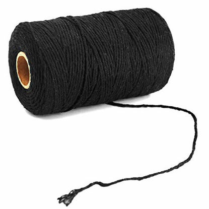 Picture of 200M/656Feet Cotton String,Black String,Cotton Cord Craft String Baker Twine for DIY Crafts and Gift Wrapping-2mm