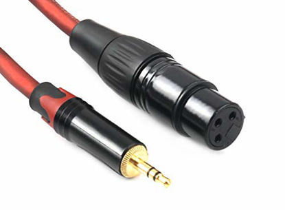 Picture of Devinal Balanced Female XLR to 1/8" inch Microphone Cable, 3.5mm to 3 Pin XLR Female Interconnect Adapter, XLR Female to Mini Jack Stereo Audio Connector, for Computer, Speakers 6 Feet