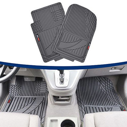 Picture of Motor Trend OF-793-GR Gray FlexTough Advanced Performance Mats - 3pc Rubber Floor Mats for Car SUV Auto All Weather Plus - 2 Front & Rear Liner (Gray), 1 Pack