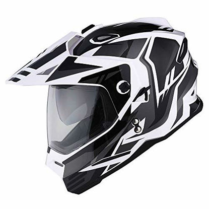 Picture of 1Storm Dual Sport Motorcycle Motocross Off Road Full Face Helmet Dual Visor Storm Force Black, Size XL