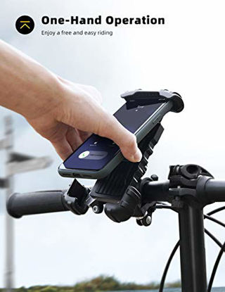 Picture of Bike Phone Holder, Motorcycle Phone Mount - Lamicall Motorcycle Handlebar Cell Phone Clamp, Scooter Phone Clip for Phone 11 / Phone 11 Pro Max, S9, S10 and More 4.7" - 6.8" Cellphone