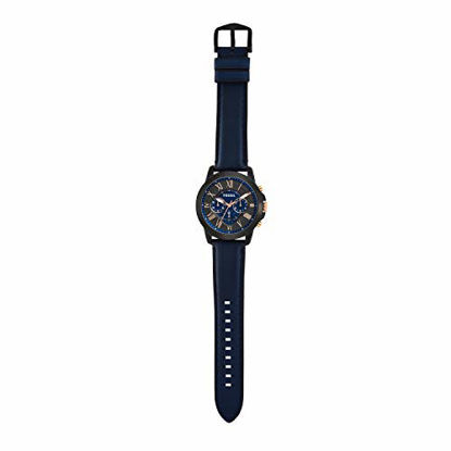 Picture of Fossil Men's Grant Quartz Leather Chronograph Watch, Color: Blue, Black (Model: FS5061IE)