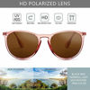 Picture of SUNGAIT Vintage Round Sunglasses for Women Men Classic Retro Designer Style (Polarized Light-Brown Lens/Pink Brown Frame(Glossy Finish) SGT567 PGTCKC