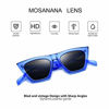 Picture of Mosanana Square Cateye Sunglasses for Women 2019 Trendy Fashion Blue Cool Retro Vintage Cat Eye Ladies Unique Thick Shade Sun Glasses Small Mod Chic Sharp Ponited gafas lentes de sol de para mujer