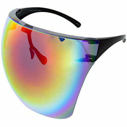Picture of zeroUV - Protective Face Shield Full Cover Visor Glasses/Sunglasses (Anti-Fog/Blue Light Filter) (Red Orange/Mirror)