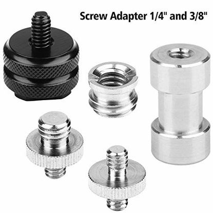 Picture of Camera Mount Screw, ChromLives 1/4"-20 Tripod Screw and 3/8"-20 Converter Thread Screw Adapter, 1/4 Inch Hot Shoe Mount for Camera Monopod, Ballhead Flash Light, Combo 22Pack