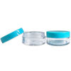 Picture of 40 New empty 10 Gram (0.35 oz) Plastic Pot Jars with Lids for Lip Balms, Salves, Creams, Cosmetics, Nail Accessories, Rhinestones, Herbs, Spices - BPA Free (Teal Screw Lid)