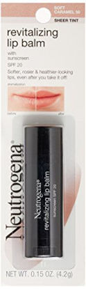 Picture of Neutrogena Revitalizing and Moisturizing Tinted Lip Balm with Sun Protective Broad Spectrum SPF 20 Sunscreen, Lip Soothing Balm with a Sheer Tint in Color Soft Caramel 50,.15 oz