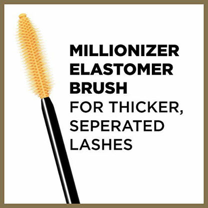 Picture of LOreal Paris Makeup Voluminous Million Lashes Mascara, Volumizing, Defining, Smudge-Proof, Clump-Free Lengthening, Collagen Infused Eye Makeup, Amplifying Mascara Brush, Blackest Black, 0.3 Fl Oz