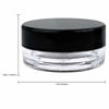 Picture of (50 Pcs) Beauticom 3G/3ML Round Clear Jars with Black Lids for Pills, Medication, Ointments and Other Beauty and Health Aids - BPA Free
