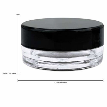 Picture of (50 Pcs) Beauticom 3G/3ML Round Clear Jars with Black Lids for Pills, Medication, Ointments and Other Beauty and Health Aids - BPA Free