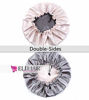 Picture of ELIHAIR Stain Bonnet Silky Sleep Cap Adjustable Satin Cap for Night Sleeping Hair Bonnet Reversible Double Layer X-Large Size Champagne/Grey