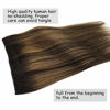 Picture of GOO GOO Hair Extensions 80g Halo Hair Extensions Ombre Dark Brown to Chestnut Brown 16 Inch Remy Human Hair Extensions Straight Flip in Invisible Hairpiece Hidden Crown Wire Extensions Natural