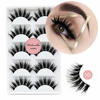 Picture of Veleasha 5D Faux Mink Lashes Handmade Luxurious Volume Fluffy Natural False Eyelashes 5 Pairs | Dubai