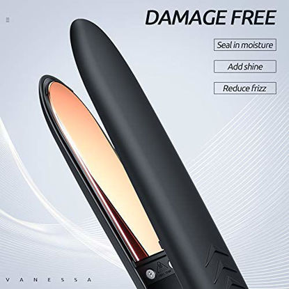 Picture of VANESSA Flat Iron Hair Straightener and Curler, Titanium Hair Straightener Flat Iron, Titanium Flat Iron Dual Voltage