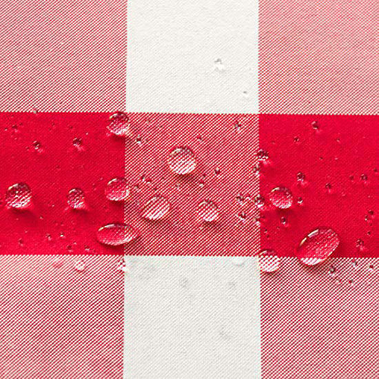 GetUSCart Hiasan Red and White Checkered Tablecloth Rectangle Stain Resistant, Waterproof