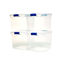 Picture of HOMZ 3430CLRDC.04 Plastic Storage, Modular Stackable Storage Bins with Blue Latching Handles, 31 Quart, Clear, 4-Pack