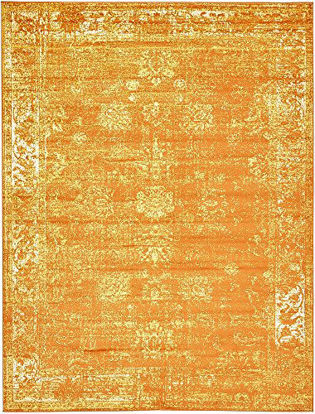 Picture of Unique Loom Sofia Collection Traditional Vintage Area Rug, 9' x 12', Orange/Yellow