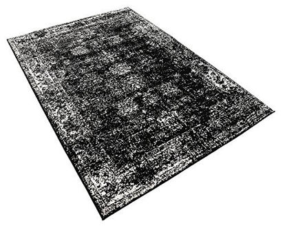 Picture of Unique Loom Sofia Collection Traditional Vintage Area Rug, 4' x 6', Black/Ivory