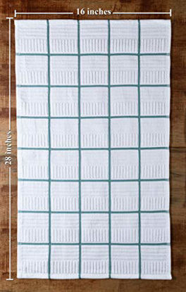 Picture of Sticky Toffee Cotton Terry Kitchen Dish Towel, 4 Pack, 28 in x 16 in, Yellow Stripe