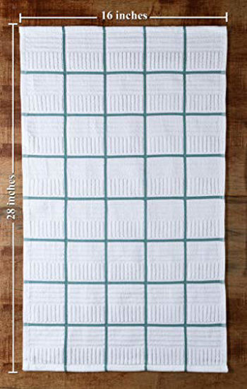 Picture of Sticky Toffee Cotton Terry Kitchen Dish Towel, 4 Pack, 28 in x 16 in, Yellow Stripe