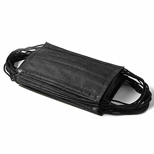 GetUSCart TCP Global Salon World Safety Black Safety Face Masks Disposable 3Ply PPE