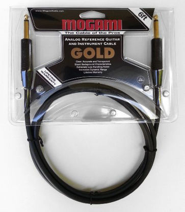 Picture of Mogami Gold INSTRUMENT-06 Guitar Instrument Cable, 1/4" TS Male Plugs, Gold Contacts, Straight Connectors, 6 Foot