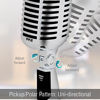 Picture of Classic Retro Dynamic Vocal Microphone - Old Vintage Style Unidirectional Cardioid Mic with XLR Cable - Universal Stand Compatible - Live Performance In Studio Recording - Pyle PDMICR42SL (Silver)