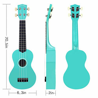 Picture of POMAIKAI Soprano Wood Ukulele kid Starter Uke Hawaii kids Guitar 21 Inch with Gig Bag for kids Students and Beginners (Bright Brown)