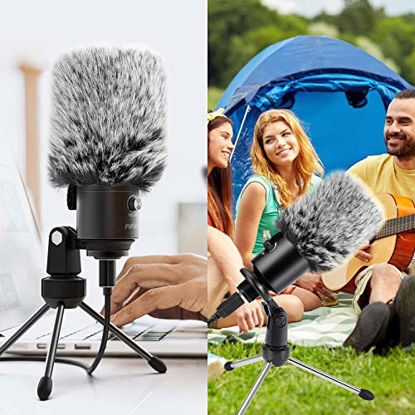 Picture of Mic Cover Pop Filter Compatible with Fifine K669B 669b,Furry Microphone Windscreen Cover k669,Wind Muff Windscreen 669b,Outdoor Mic Wind Cover Pop Filter Fits with Fifine Microphone