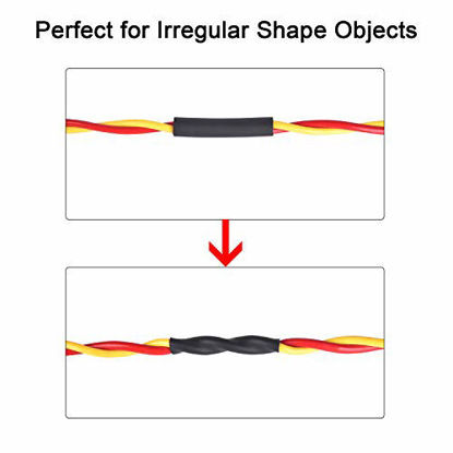 Picture of XHF 1/2 Inch (13mm) 3:1 Waterproof Heat Shrink Tubing Marine Grade Wire Cable Adhesive Lined Tube Insulation Seal Against Moisture Corrosion and Air Leakage, 4 Ft Black