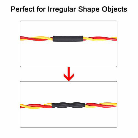 Picture of XHF 1/2 Inch (13mm) 3:1 Waterproof Heat Shrink Tubing Marine Grade Wire Cable Adhesive Lined Tube Insulation Seal Against Moisture Corrosion and Air Leakage, 4 Ft Black