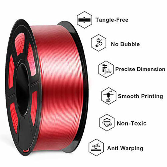 GetUSCart- SUNLU PLA Silk Red Filament 1.75mm, 3D Printer Filament