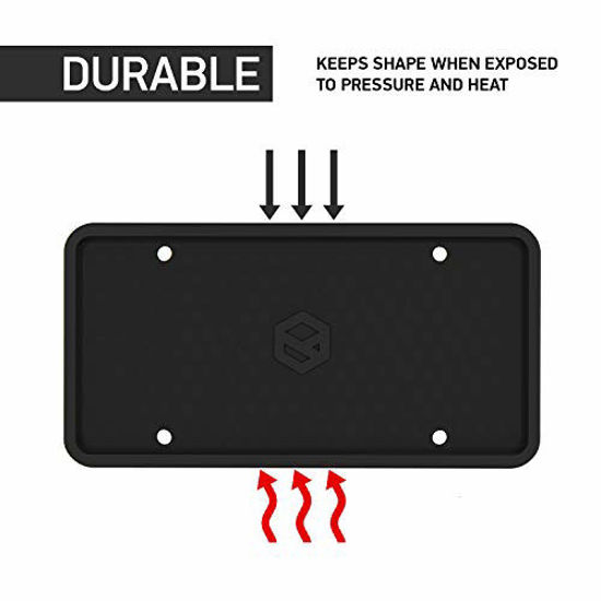 Rightcar Solutions Flawless Silicone License Plate Frame Rattle-Pr Rust-Proof 