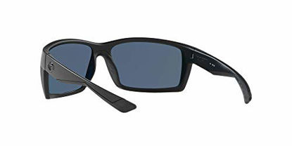 Picture of Costa Del Mar Men's Reefton Polarized Rectangular Sunglasses, Blackout/Blue Mirrored Polarized-580P, 64 mm