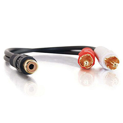 Picture of C2G 03181 Value Series One RCA Female to Two RCA Male Y-Cable, Black (6 Inches)