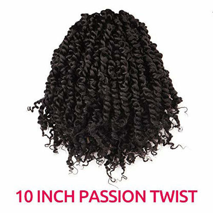 Picture of Toyotress Tiana Passion Twist Hair Pre-Twisted 8 Packs 12 strands/pack) Pre-Looped Passion Twists Crochet Braids Made Of Bohemian Hair Synthetic Braiding Hair Extension (10 Inch, 2)