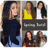 Picture of 3 Packs 12 Inch Spring Twist Ombre Colors Butterfly locs Crochet Braids Braiding Hair Extensions Low Temperature Fiber 30 Strands 110g/Pack (12 Inch, #2)