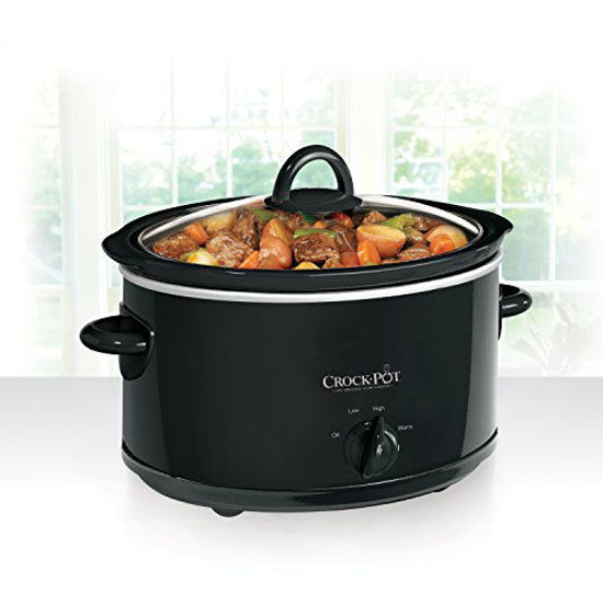 GetUSCart CrockPot 4Quart Manual Slow Cooker, Black