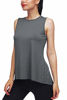 Picture of Mippo Workout Tops for Women Yoga Tops Tie Back Workout Tennis Hiking Yoga Shirts Athletic Exercise Racerback Tank Tops Loose Fit Muscle Tank Exercise Gym Running Tops for Women Dark Gray S