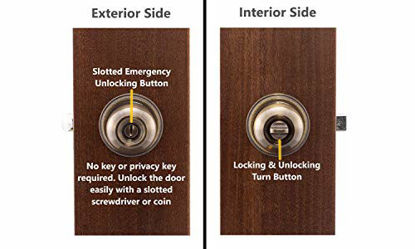 Picture of Copper Creek BK2030AB Ball Privacy Door Knob, Antique Brass