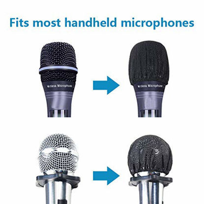 Picture of BILIONE Disposable Microphone Sanitary Windscreen, 120 Pcs Clean Non-Woven Fabrics Mic Covers, Perfect Replacement for Most Handheld Microphone